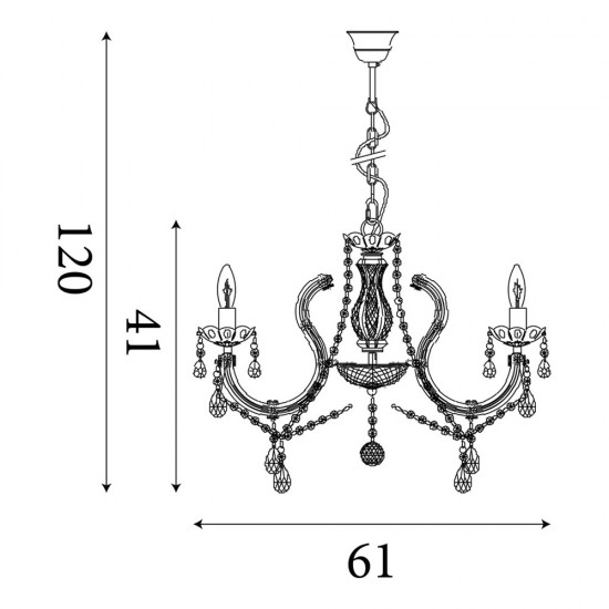 Searchlight chandelier Marie Therese, 8x60WxE14, 699-8