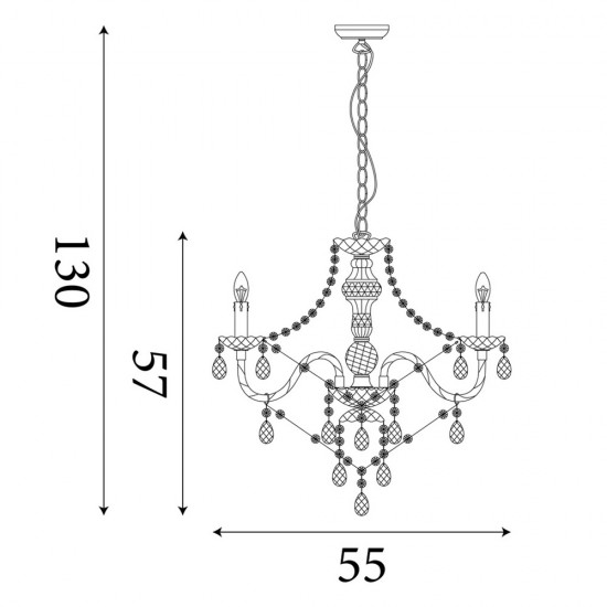 Searchlight chandelier Marie Therese, 5x60WxE14, 8885-5CL