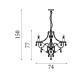 Searchlight chandelier Marie Therese, 8x60WxE14, 8888-8CL