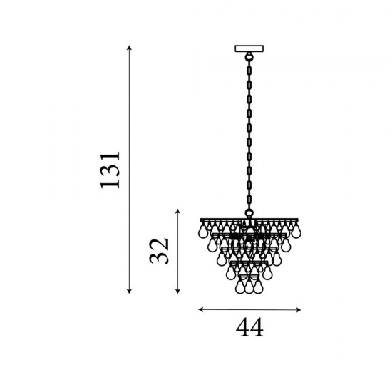 Searchlight chandelier Michelle, 4x60WxE27, 9634-4CC