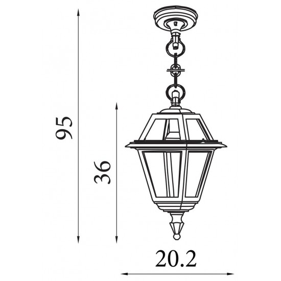 Searchlight Outdoor Pendant Lamp New Orleans 1xE27x60W, IP44, 1526
