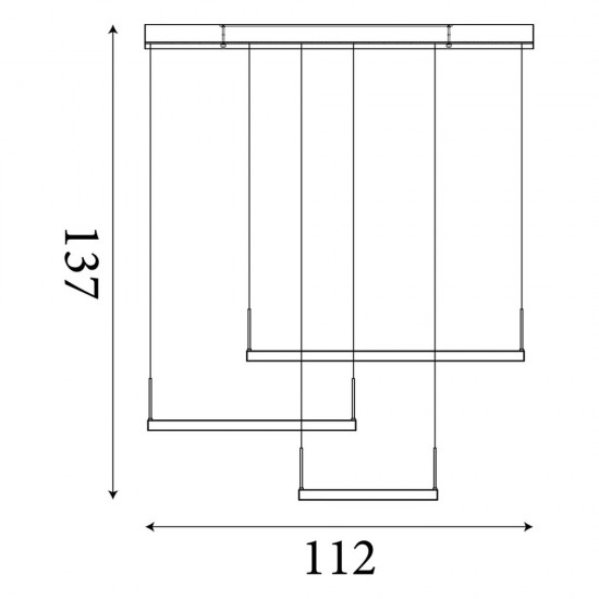 Searchlight pendant lamp Grace dimmable, 114W LED, 20227-3GO