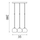 Searchlight pendant lamp Eindhoven 3x50WxGU10, 1014-3BK