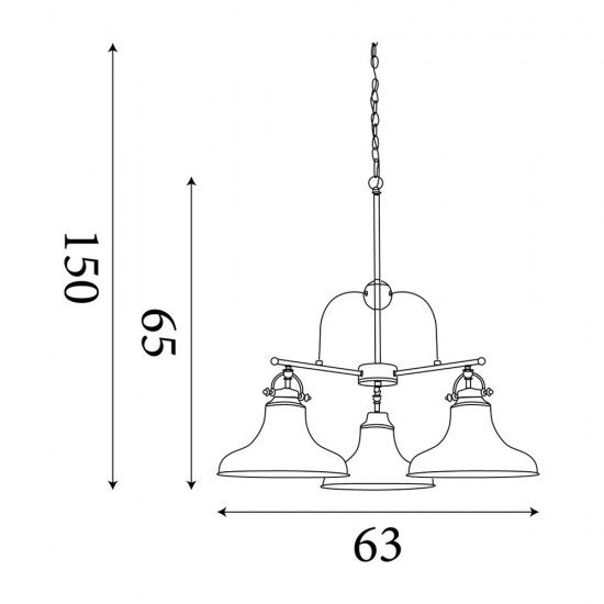 Searchlight pendant lamp Dallas, 3x60WxE27, 3183-3SS