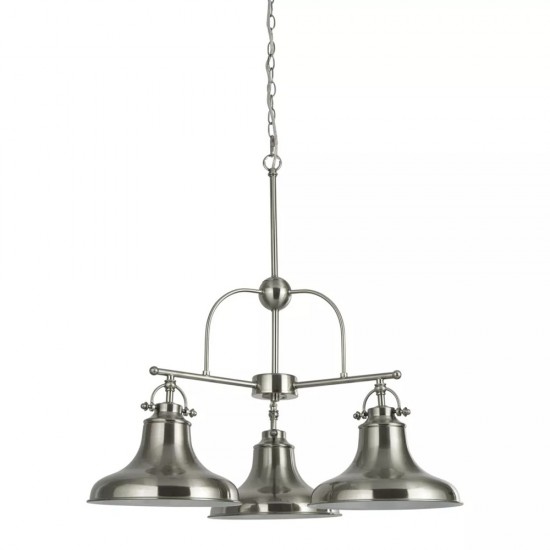 Searchlight pendant lamp Dallas, 3x60WxE27, 3183-3SS