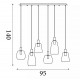 Searchlight pendant lamp Divine, 6x60WxE14, 36463-6BK