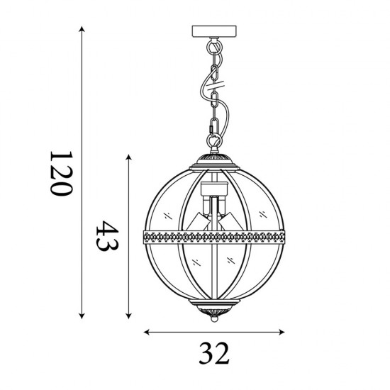 Searchlight pendant lamp Coronet, 3x60WxE14, 44213-3AB