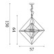 Searchlight pendant lamp Diamond, 4x60WxE14, 7323-3BK