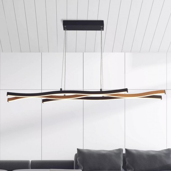 Searchlight pendant lamp Bloom, 38W, LED, 32104-1BK