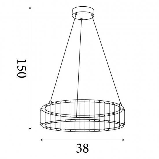 Searchlight pendant lamp Circolo, 40W LED, 54213-1BK