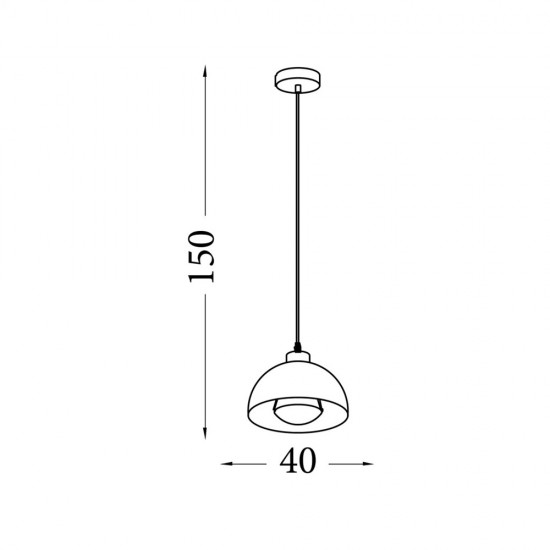 Searchlight Pendant Light Mars 1xE27x60W, 35411OR