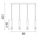 Searchlight pendant lamp Dulwich, 4x60WxE27, 35720-4BK