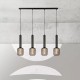 Searchlight pendant lamp Dulwich, 4x60WxE27, 35720-4BK