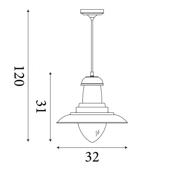 Searchlight pendant lamp Fisherman, 1x60WxE27, 4301AB