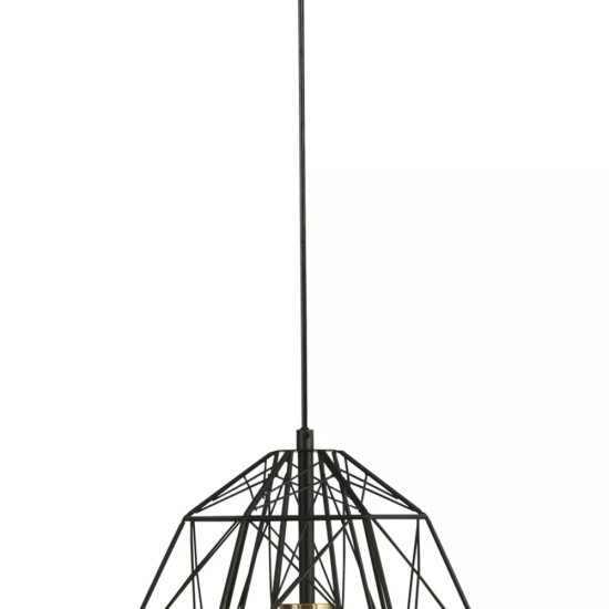 Searchlight pendant lamp Geometric Cage, 1x60WxE27, 7271BK
