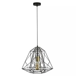 Searchlight pendant lamp Geometric Cage, 1x60WxE27, 7271BK