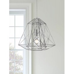 Searchlight pendant lamp Geometric Cage, 1x60WxE27, 7271CC
