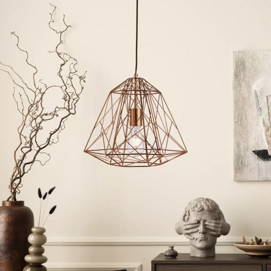 Searchlight pendant lamp Geometric Cage, 1x60WxE27, 7271CU