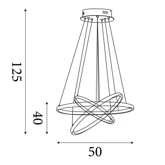 Searchlight Pendelleuchte Eternity LED, 34.5W, Naturbambus & Goldmetall 75033-3NA