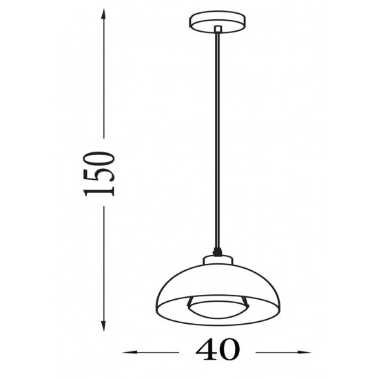 Searchlight Pendant Light Mars 1xE27x60W, 35411OR
