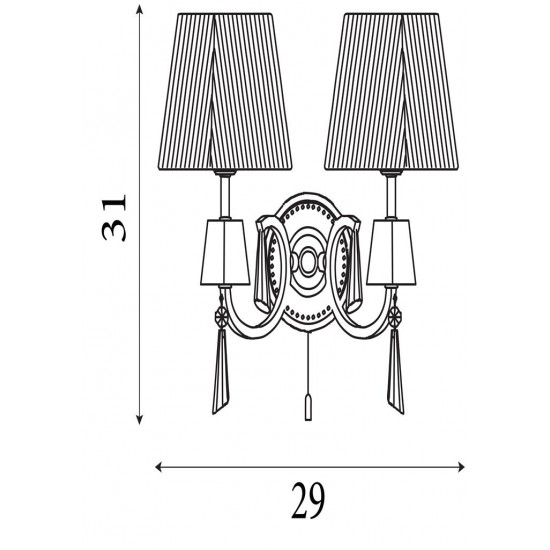 Searchlight sienas gaismeklis Portico 2xG9x33W 6882-2CC