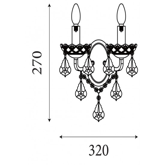 Searchlight sienas gaismeklis Paris 2xE14x60W 8732-2AB