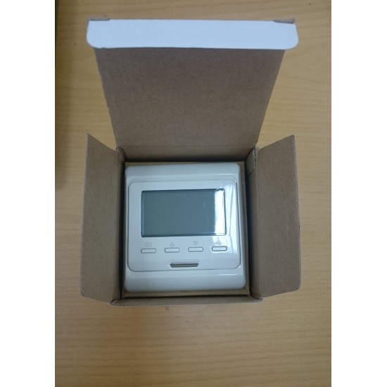 Built-in thermostats M6.716 with temperature range 5..+45°C with room and floor sensor and LCD display, 16A