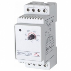 Thermostats DEVIreg 330 with temperature range -10..+10°C with floor sensor, 16A, DIN, 140F1070