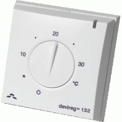 Thermostats for mounting on the wall with a built-in room sensor and floor sensor DEVIreg 132 5..35°C, 16A, 140F1011
