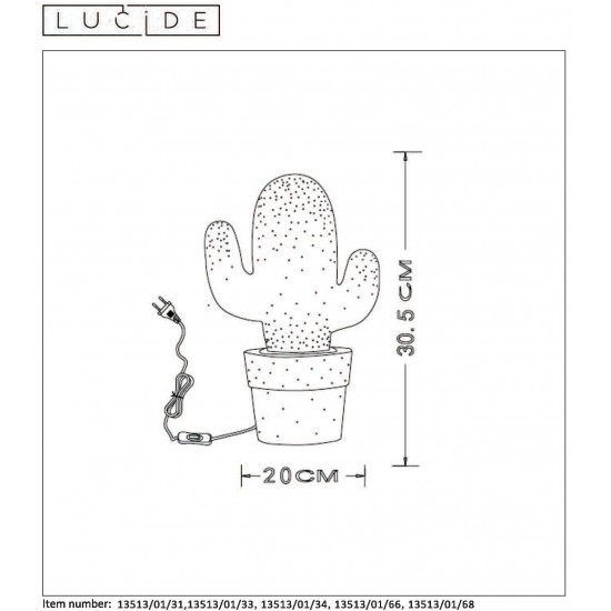 Lucide table lamp CACTUS, 13513/01/33
