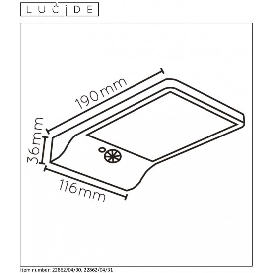 Lucide outdoor wall LED lamp Basic 22862/04/30