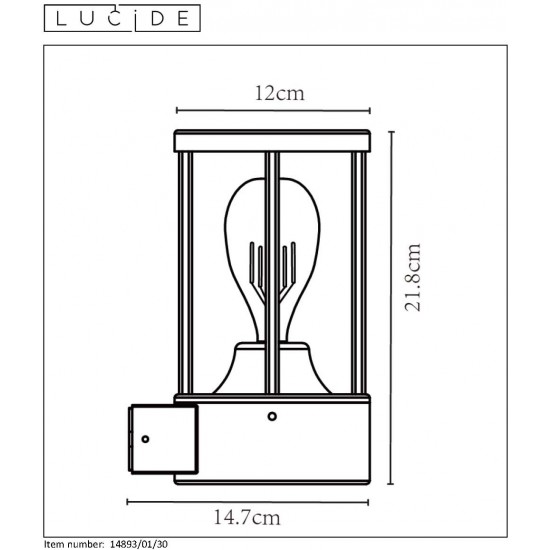 Lucide outdoor wall light Lori 14893/01/30