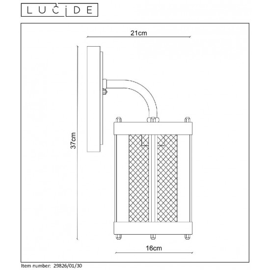 Lucide outdoor wall light Makkum 29826/01/30