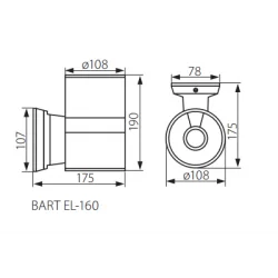 Kanlux garden wall luminaire BART EL-160, 07081