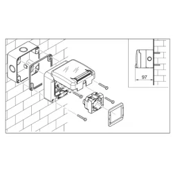 SCAME surface mounting socket 2P+T 16A 250V UNEL 95X95 IP66, 137.6407