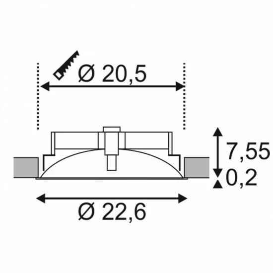 SLV recessed ceiling LED luminaire OCCULDAS 23 RECESSED FITTING, 117311