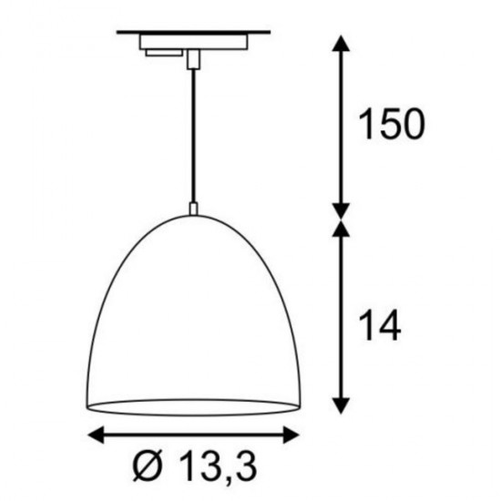 SLV pendant light for 240V 1-phase traks PARA CONE 14, 143990