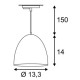 SLV pendant light for 240V 1-phase traks PARA CONE 14, 143991