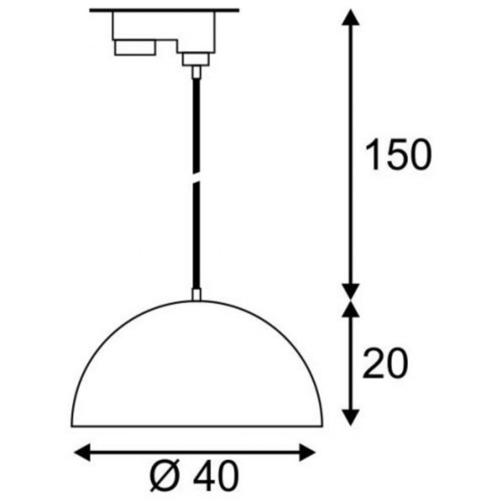 SLV pendant light for 240V 3-phase traks FORCHINI M, 153130
